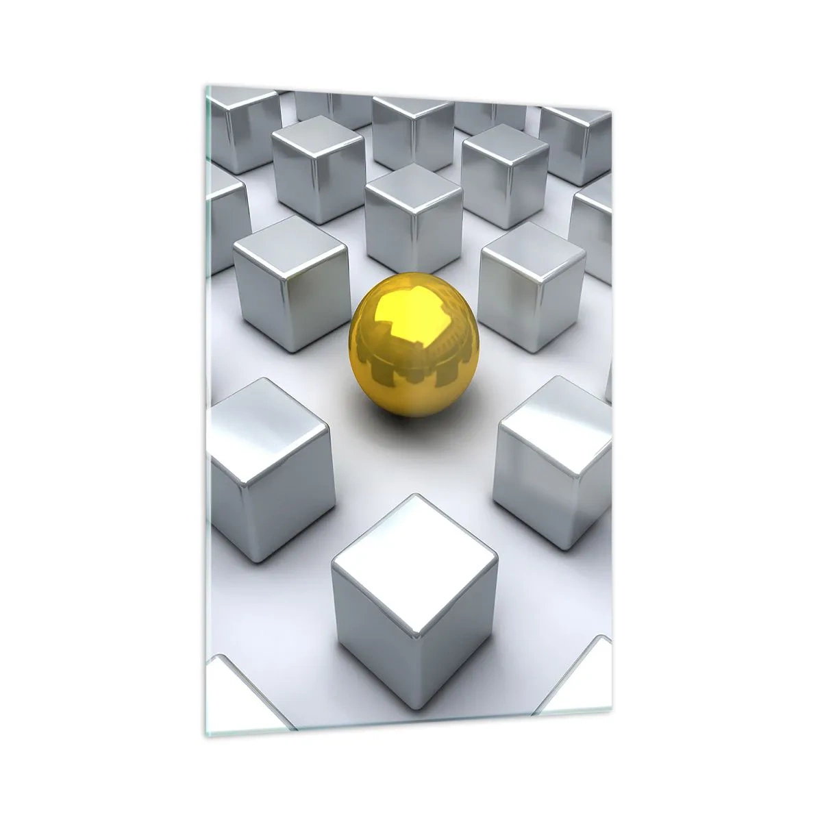 Glass picture - Why Me? Geometric Composition. - 50x70 cm