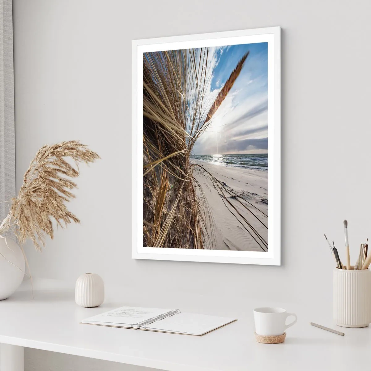 Poster in white frmae - Enounter of the Elements - 50x70 cm