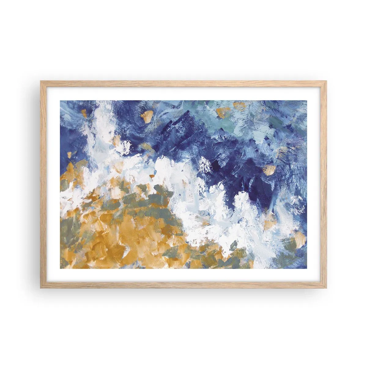 Poster in light oak frame - The Dance of Elements - 70x50 cm