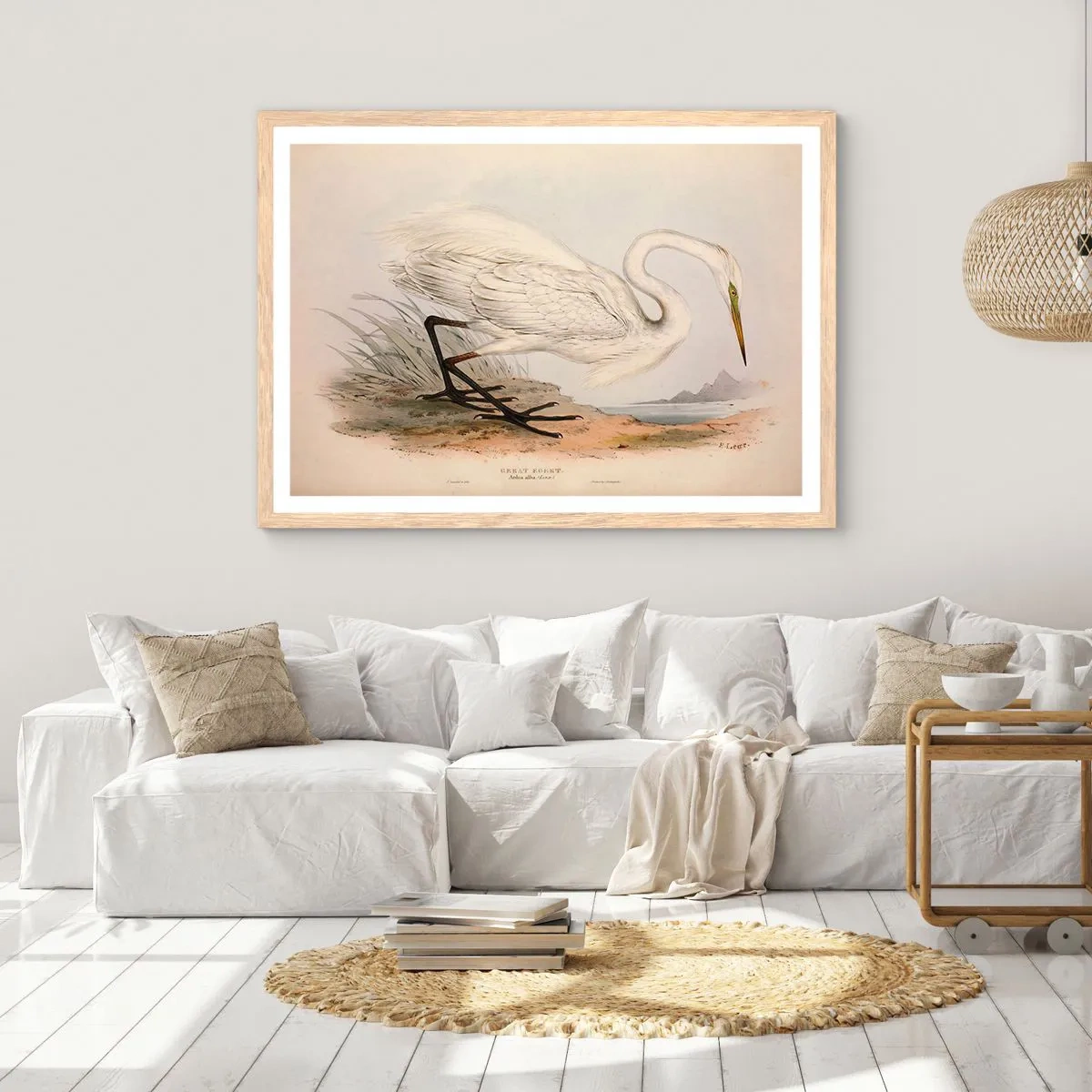 Poster in light oak frame - Lady on the Marsh - 70x50 cm
