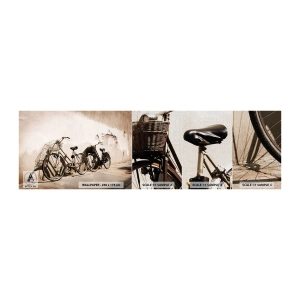 Photo Wallpaper Sample Premium Canvas - Unforgetable Charm of the Past - Bicycle, Trip, Vintage - 100x30 cm