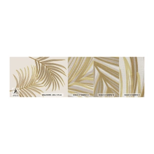 Photo Wallpaper Sample Premium Canvas - Golden Palm! - Abstraction, Palm Leaf, Graphics - 100x30 cm