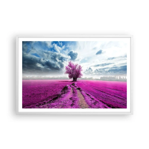 Poster in white frmae - Heathland Charm - 91x61 cm
