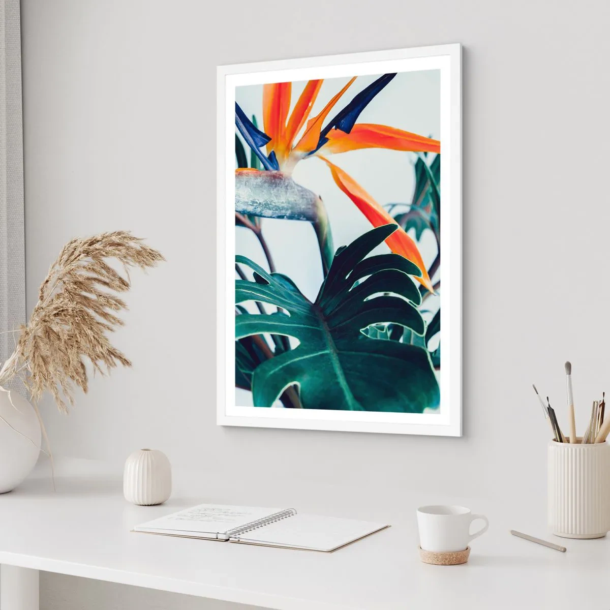 Poster in white frmae - Birdy Bush - 61x91 cm