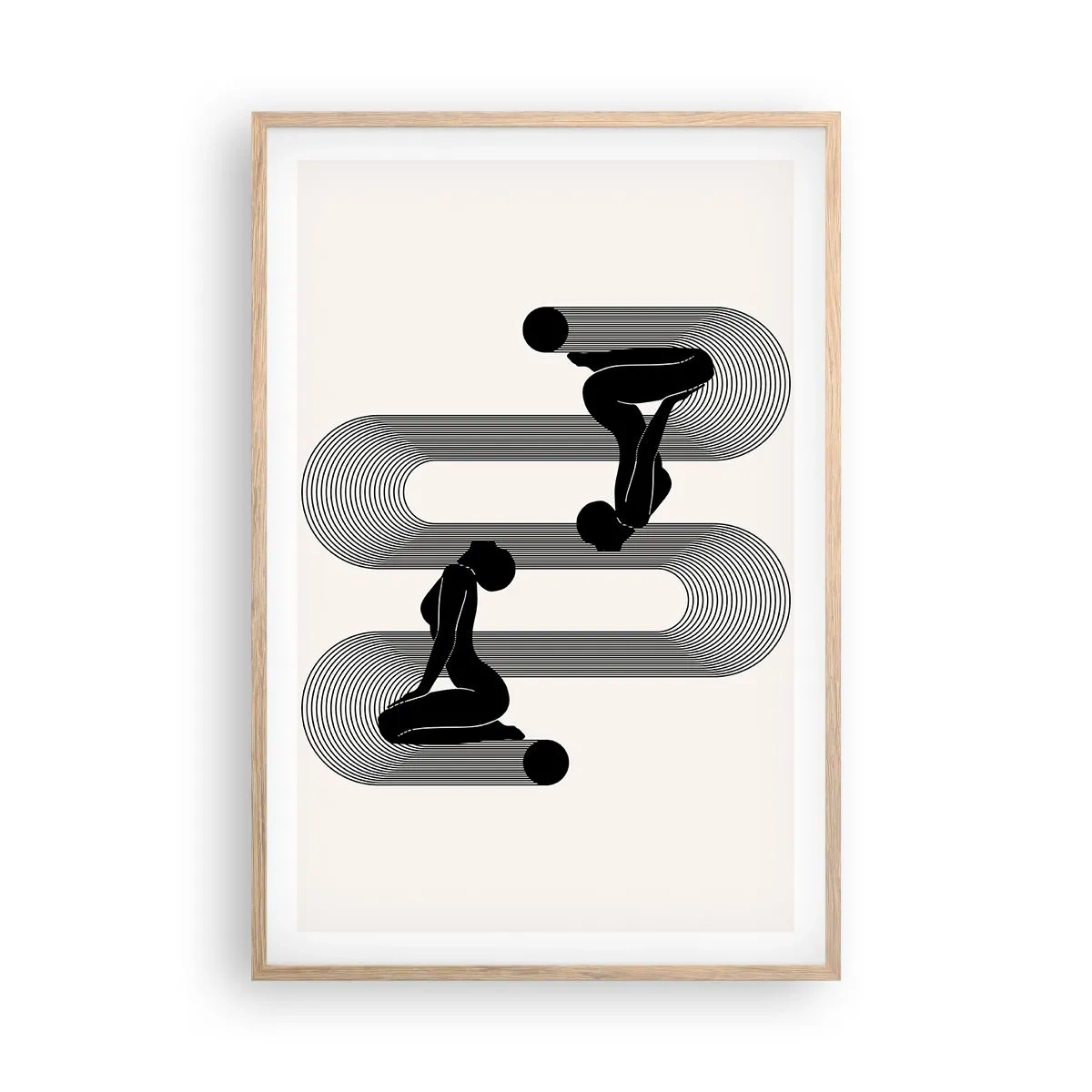 Poster in light oak frame - Sensual Symmetry - 61x91 cm