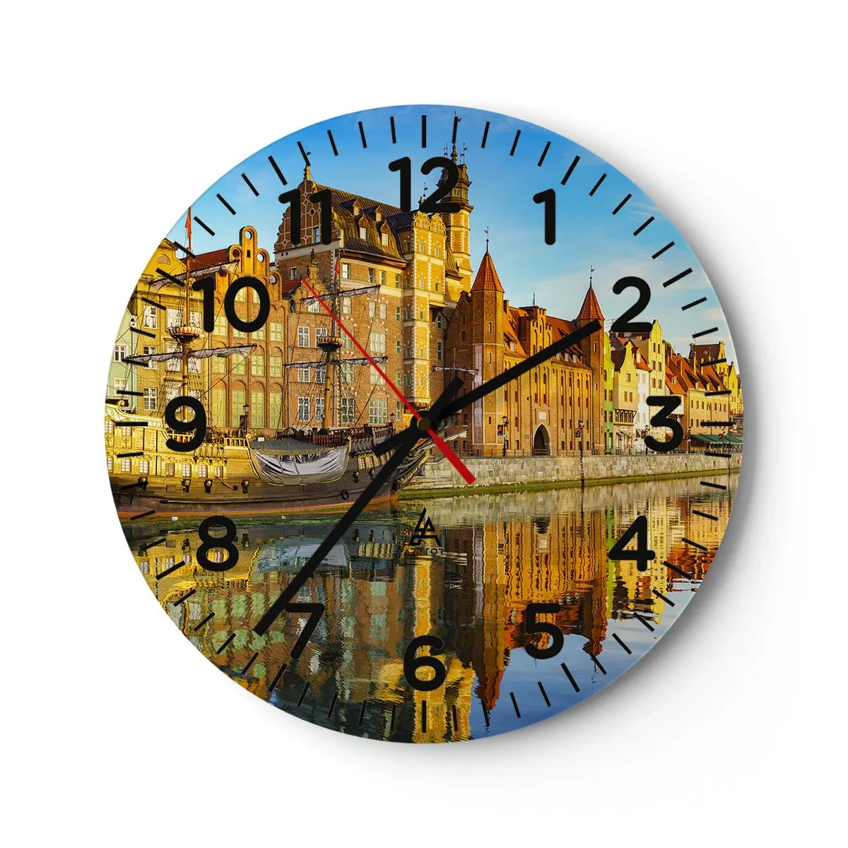 Wall clock - Clock on glass - Mirror Reflection of the Past - 40x40 cm