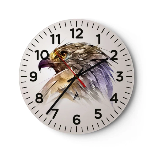 Wall clock - Clock on glass - Portrait of a Warrior - 40x40 cm