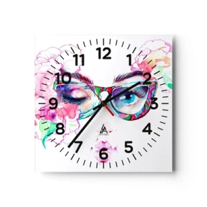 Wall clock - Clock on glass - Tempting Promise - 30x30 cm