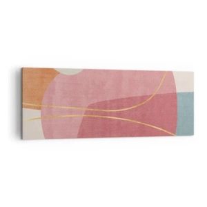 Canvas picture - Pastel Composition with a Golden Note - 140x50 cm