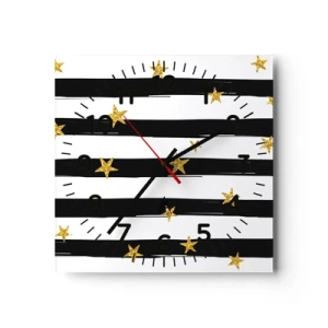 Wall clock - Clock on glass - We Have All Been Born Under a Lucky Star - 40x40 cm