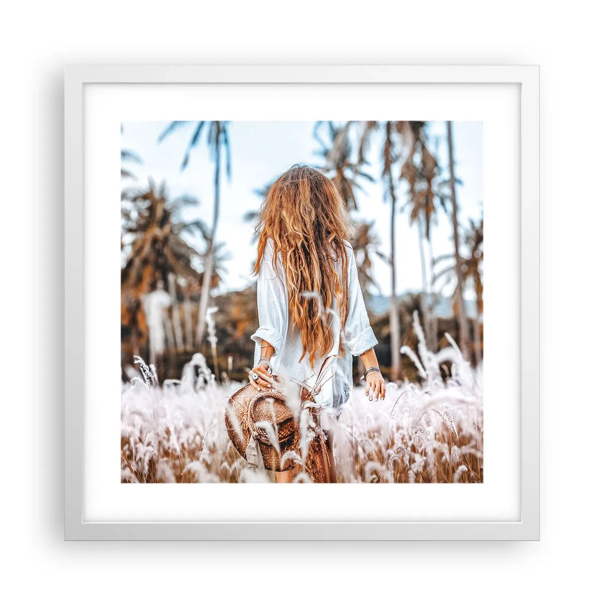 Poster in white frmae - Born from Grass Fluff - 40x40 cm