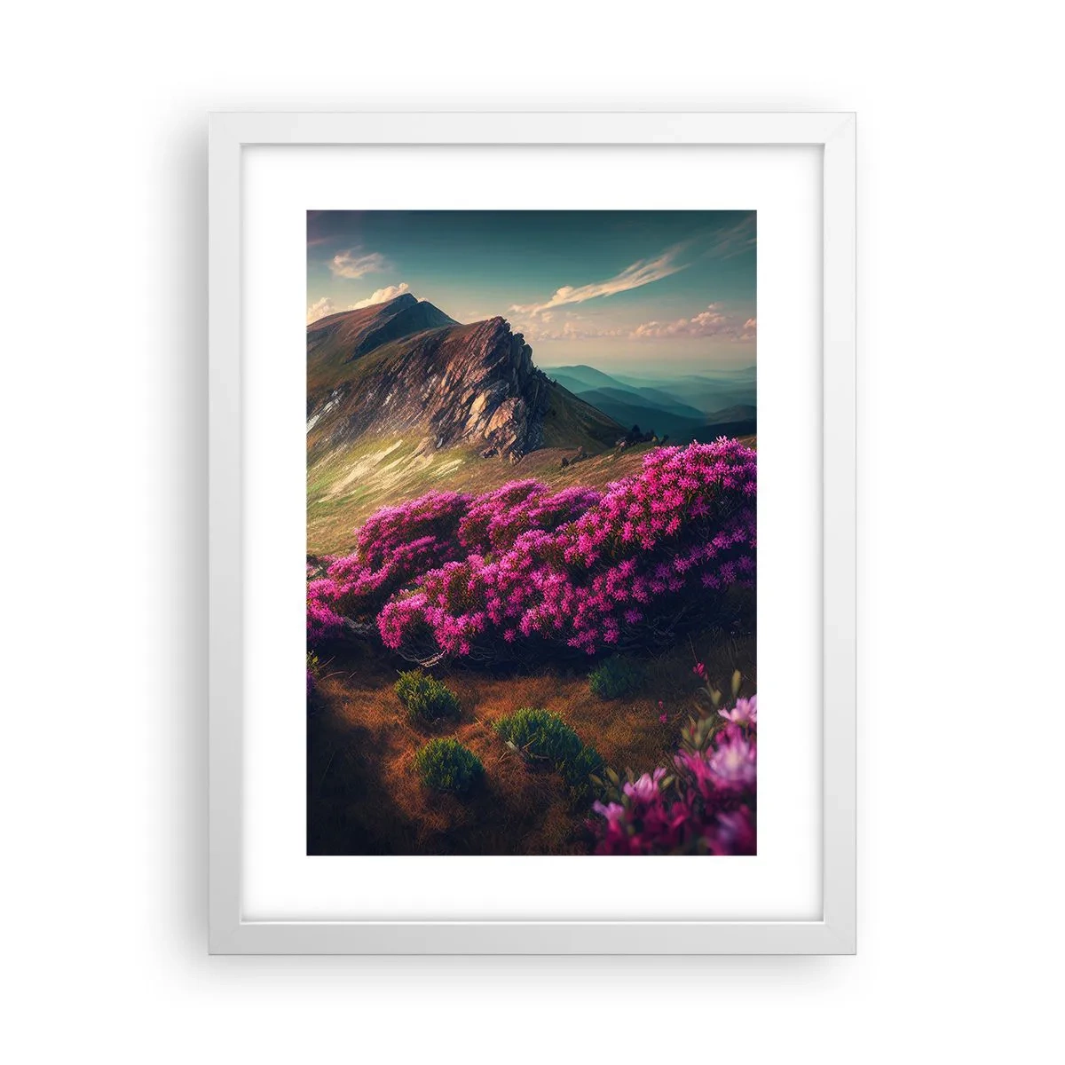 Poster in white frmae - Summer in the Mountains - 30x40 cm