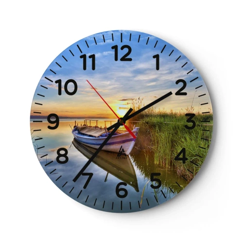 Wall clock - Clock on glass - Bay of Fulfilled Dreams - 40x40 cm