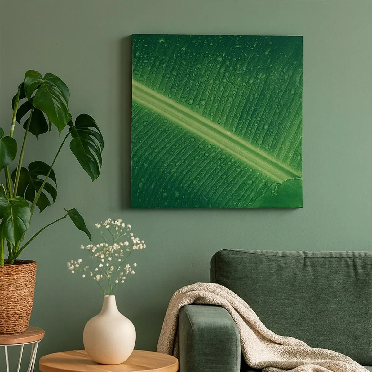 Canvas picture - Structure of Green - 30x30 cm