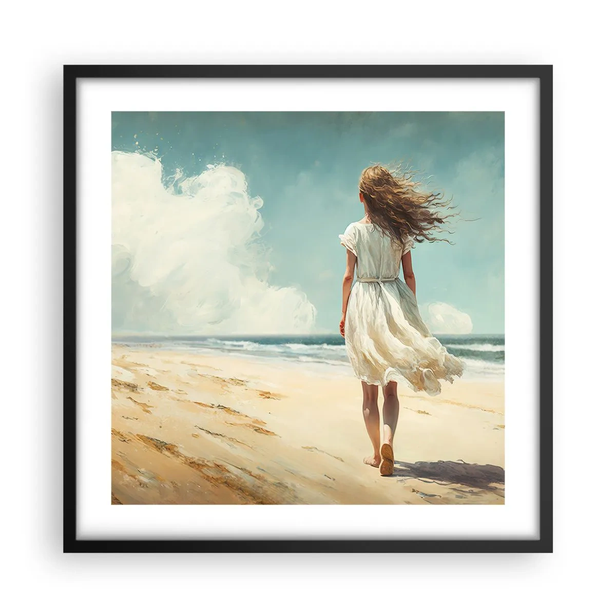 Poster in black frame - Meeting the Sun aand the Wind - 50x50 cm