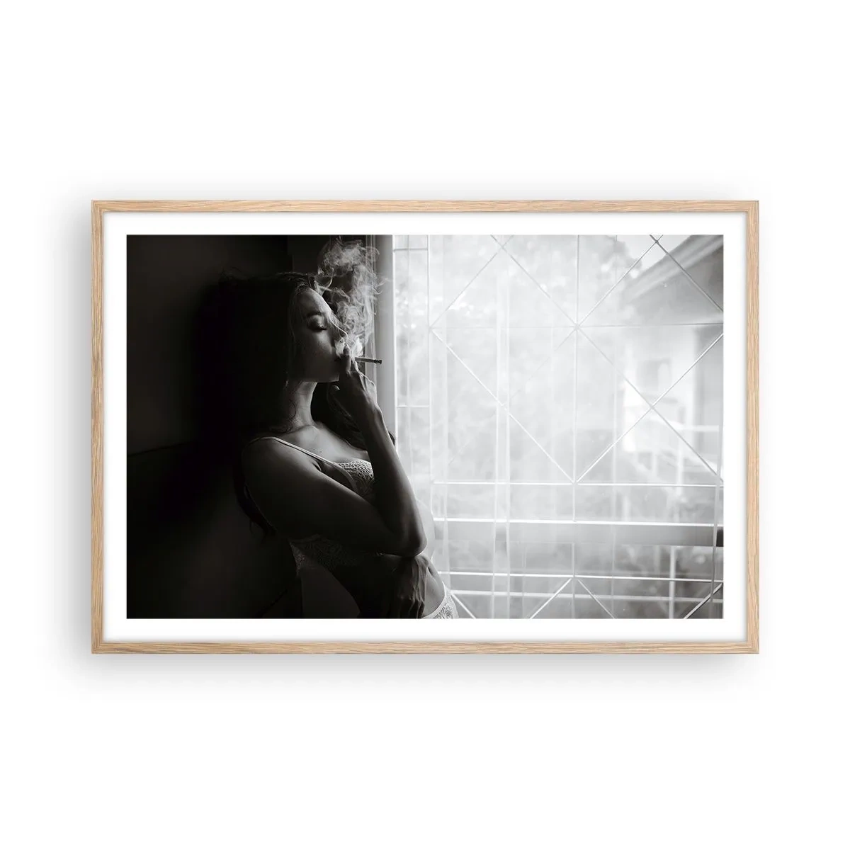 Poster in light oak frame - Sensual Moment - 91x61 cm