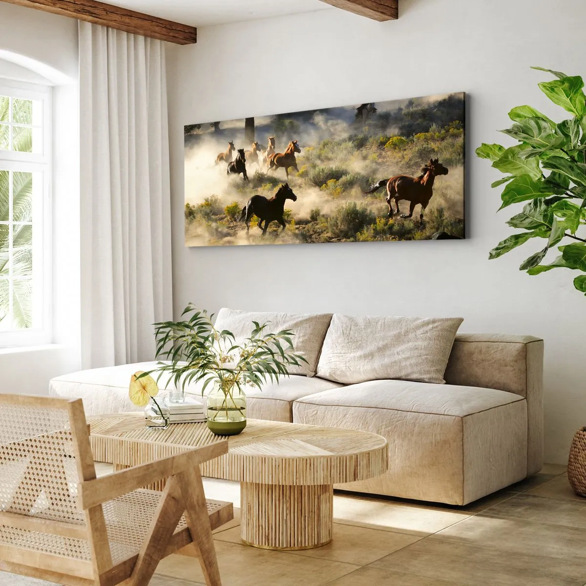 Canvas picture - Rivalry - Freedom or Man Power? - 100x40 cm
