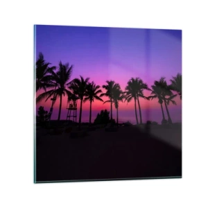 Glass picture - Evening under the Palms - 60x60 cm