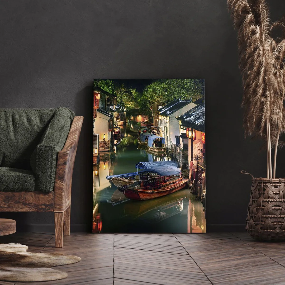 Canvas picture - Evening on a Chinese Street - 70x100 cm