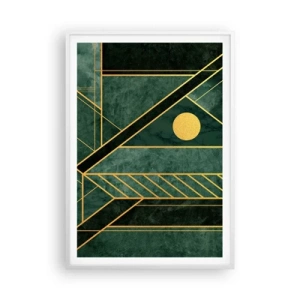 Poster in white frmae - Dynamics of Gold and Azure - 70x100 cm