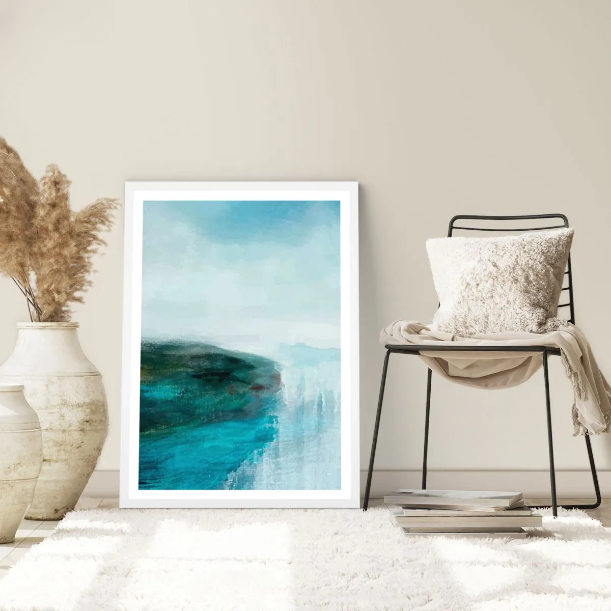 Poster in white frmae - Marine Abstract - 40x50 cm