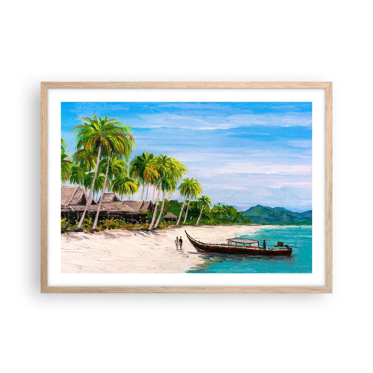 Poster in light oak frame - Exotic Dream - 70x50 cm
