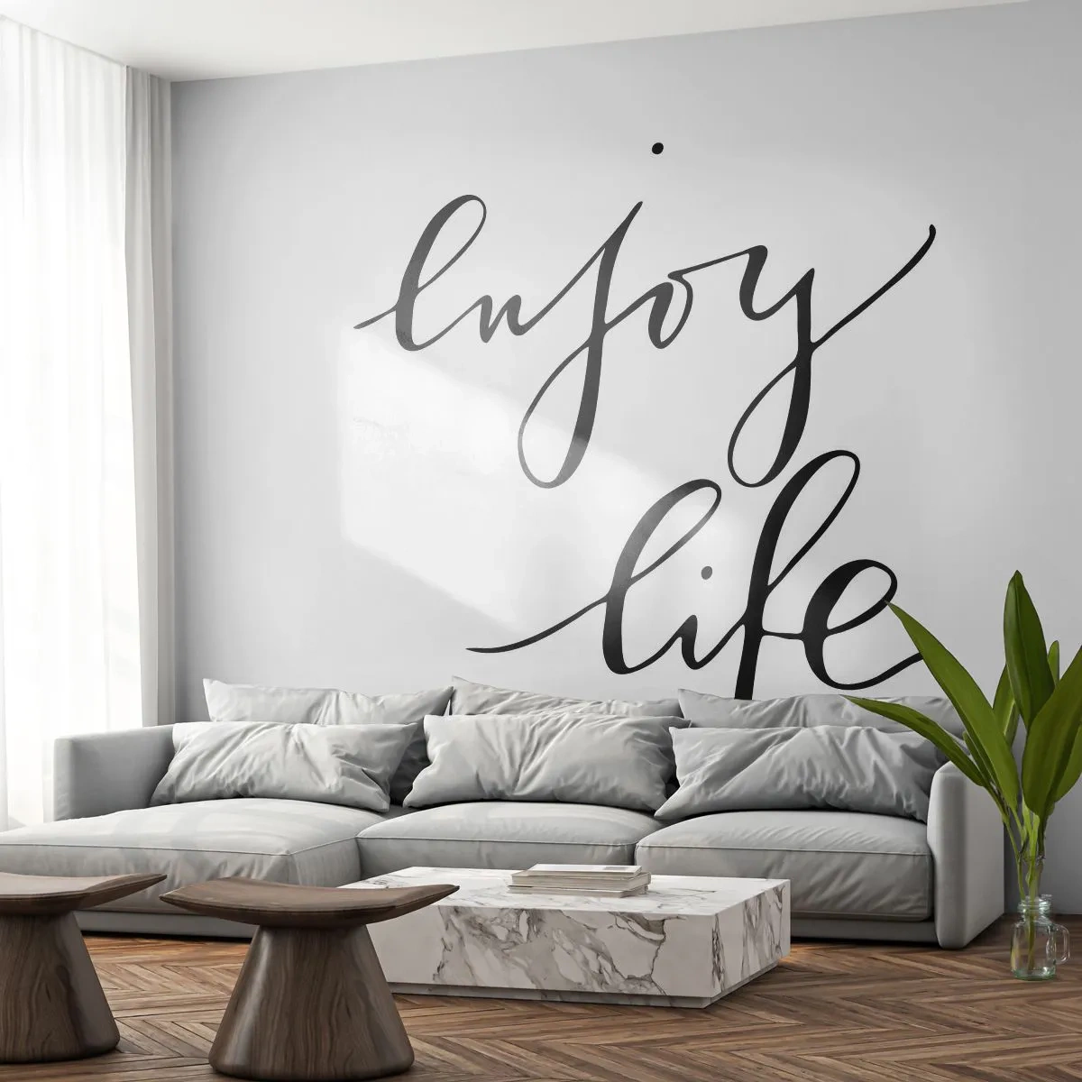 Photo Wallpaper Premium Sand - Nothing to Add… - Typography, Affirmation, Maxim - 450x315 cm
