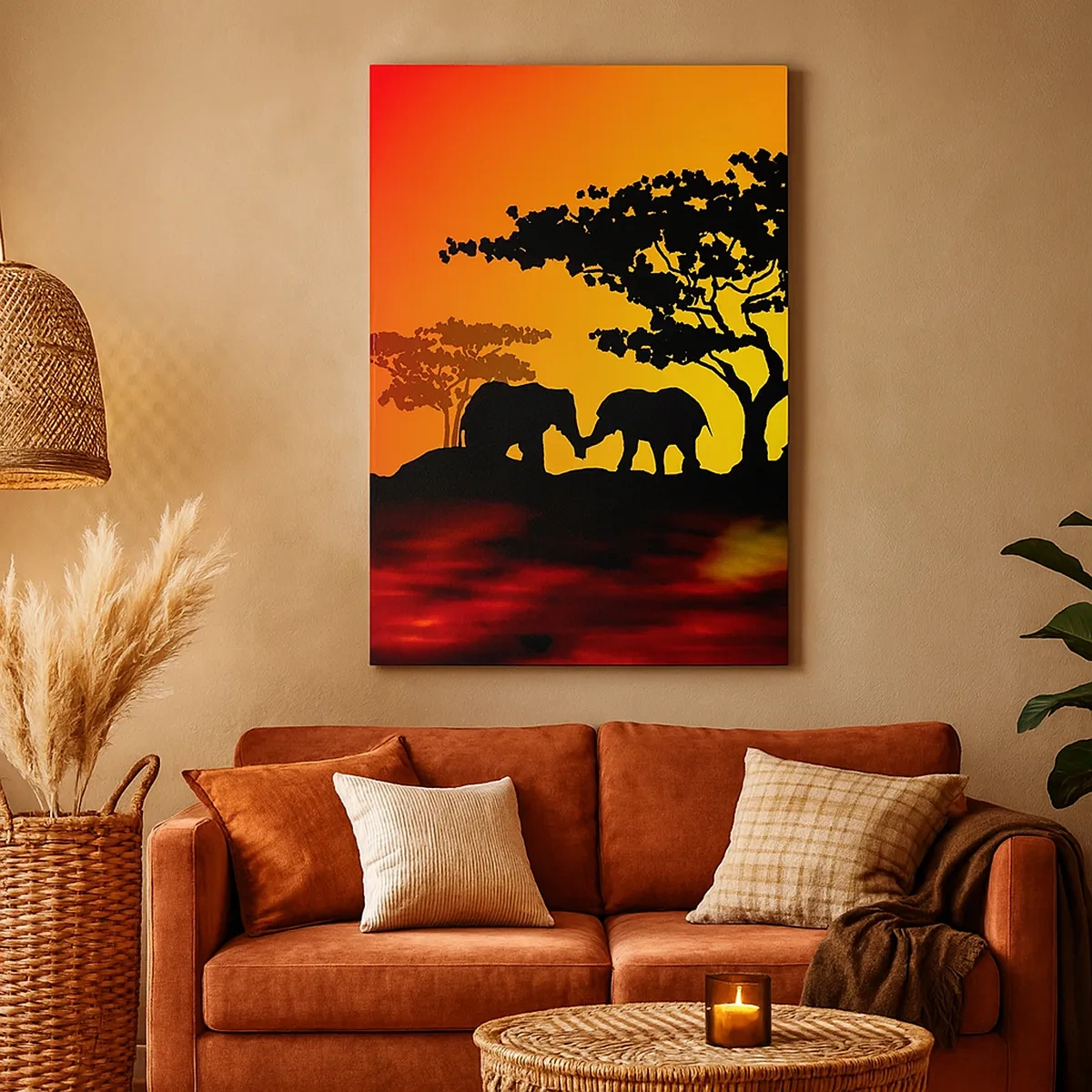 Canvas picture - Encounter on a Savannah - 50x70 cm