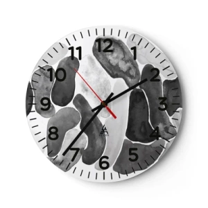 Wall clock - Clock on glass - Stone Abstract - 40x40 cm