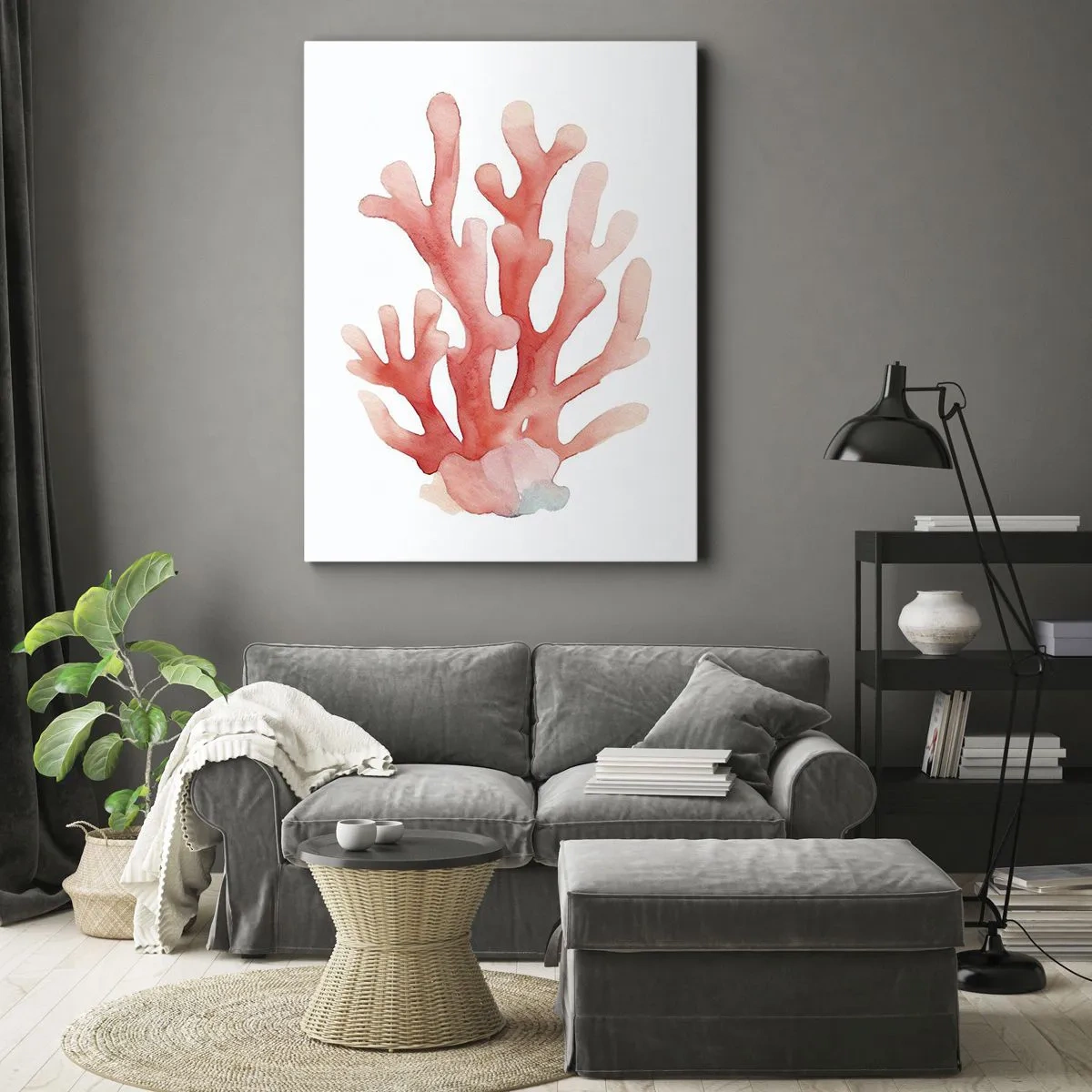 Canvas picture - Coral Colour Colars - 65x120 cm