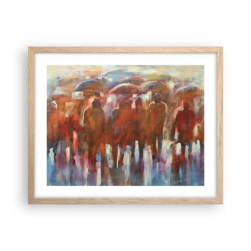 Poster in light oak frame - Equal in Rain and Fog - 50x40 cm