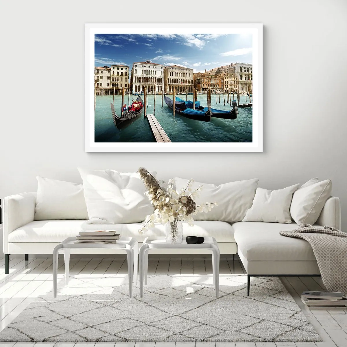 Poster in white frmae - Palaces in Blue - 91x61 cm