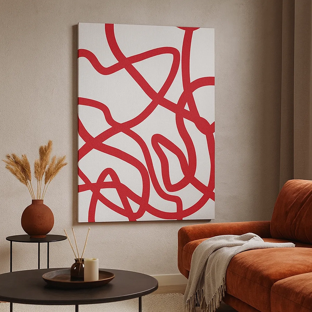 Canvas picture - Red on White - 50x70 cm