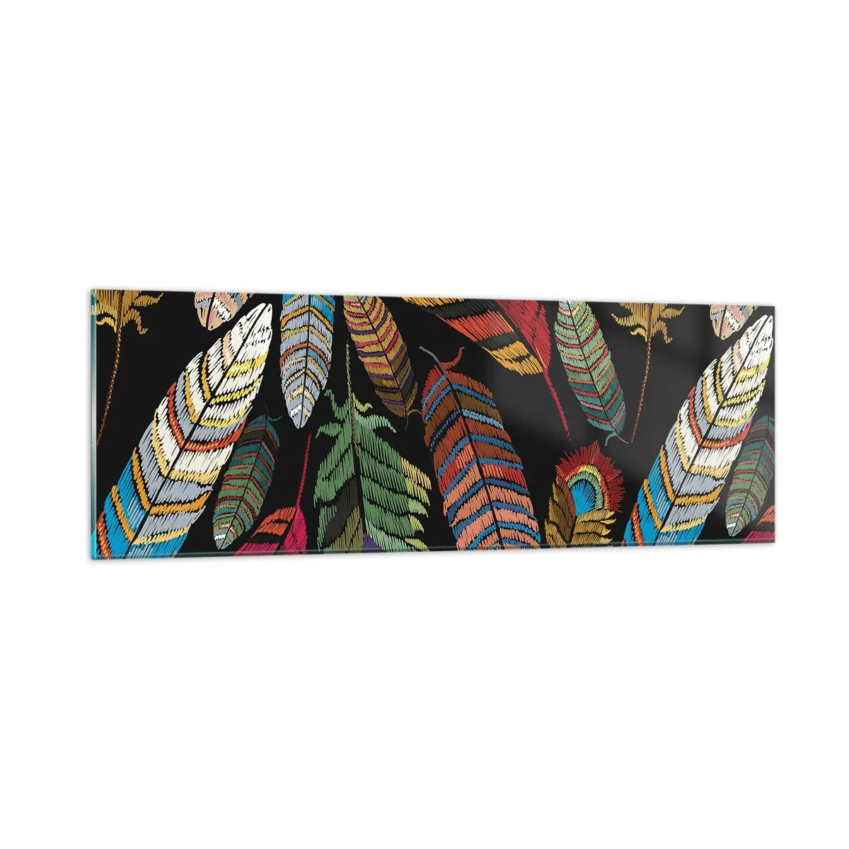 Glass picture - Bird Carnival - 90x30 cm