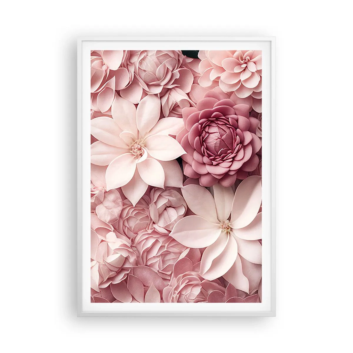 Poster in white frmae - In Pink Petals - 70x100 cm