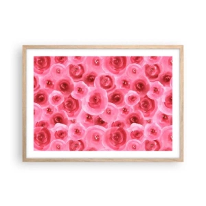 Poster in light oak frame - Roses at the Bottom and at the Top - 70x50 cm