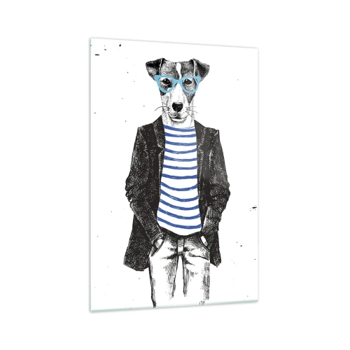 Glass picture - Gentleman Dog - 70x100 cm