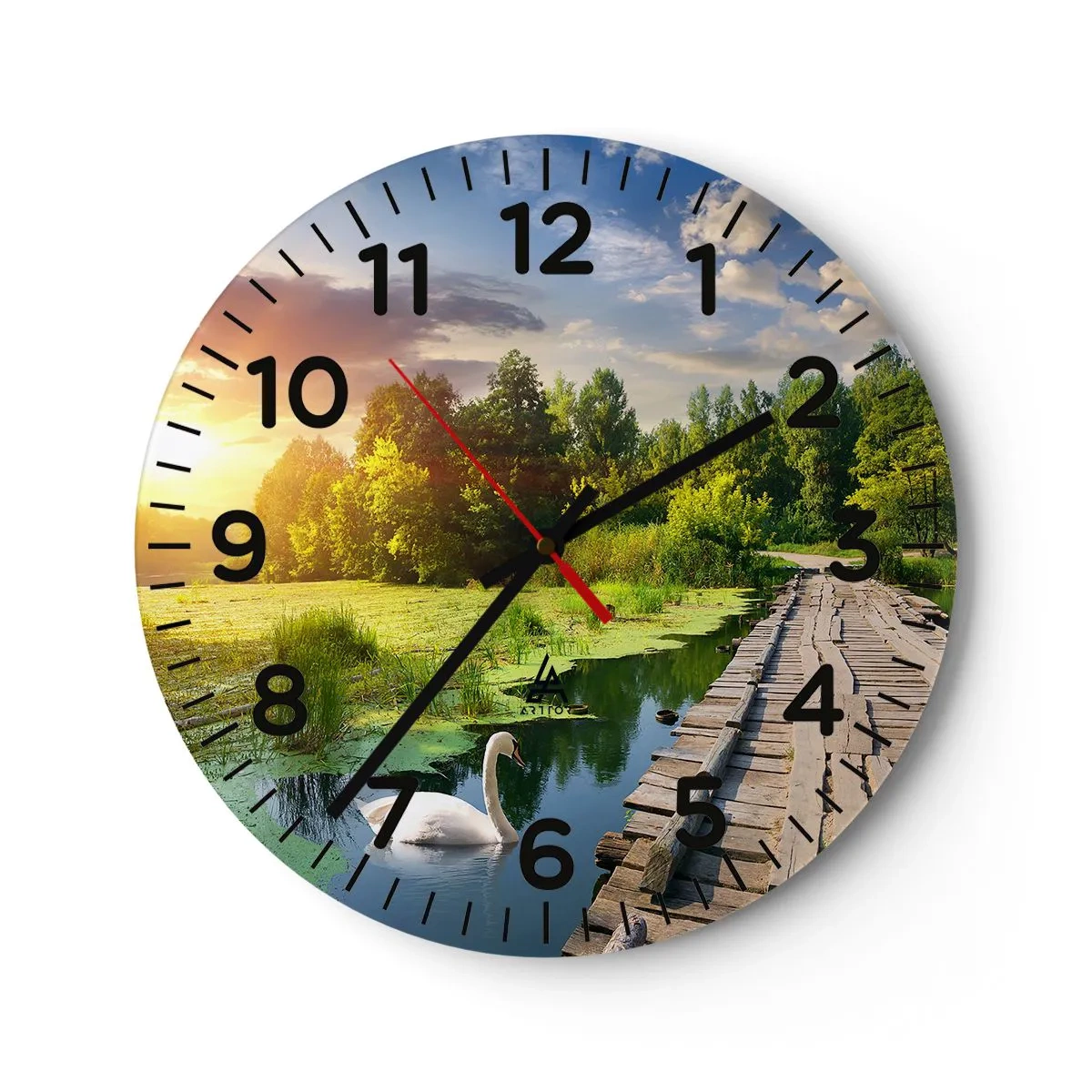 Wall clock - Clock on glass - Summer Everywhere - 40x40 cm