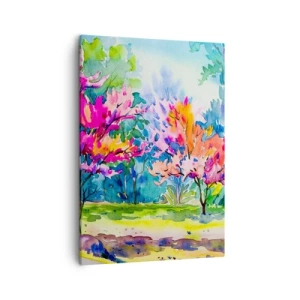 Canvas picture - Rainbow Garden in Spring Light - 50x70 cm