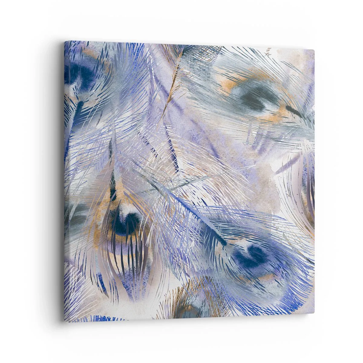 Canvas picture - Peacock's Feather Composition - 30x30 cm