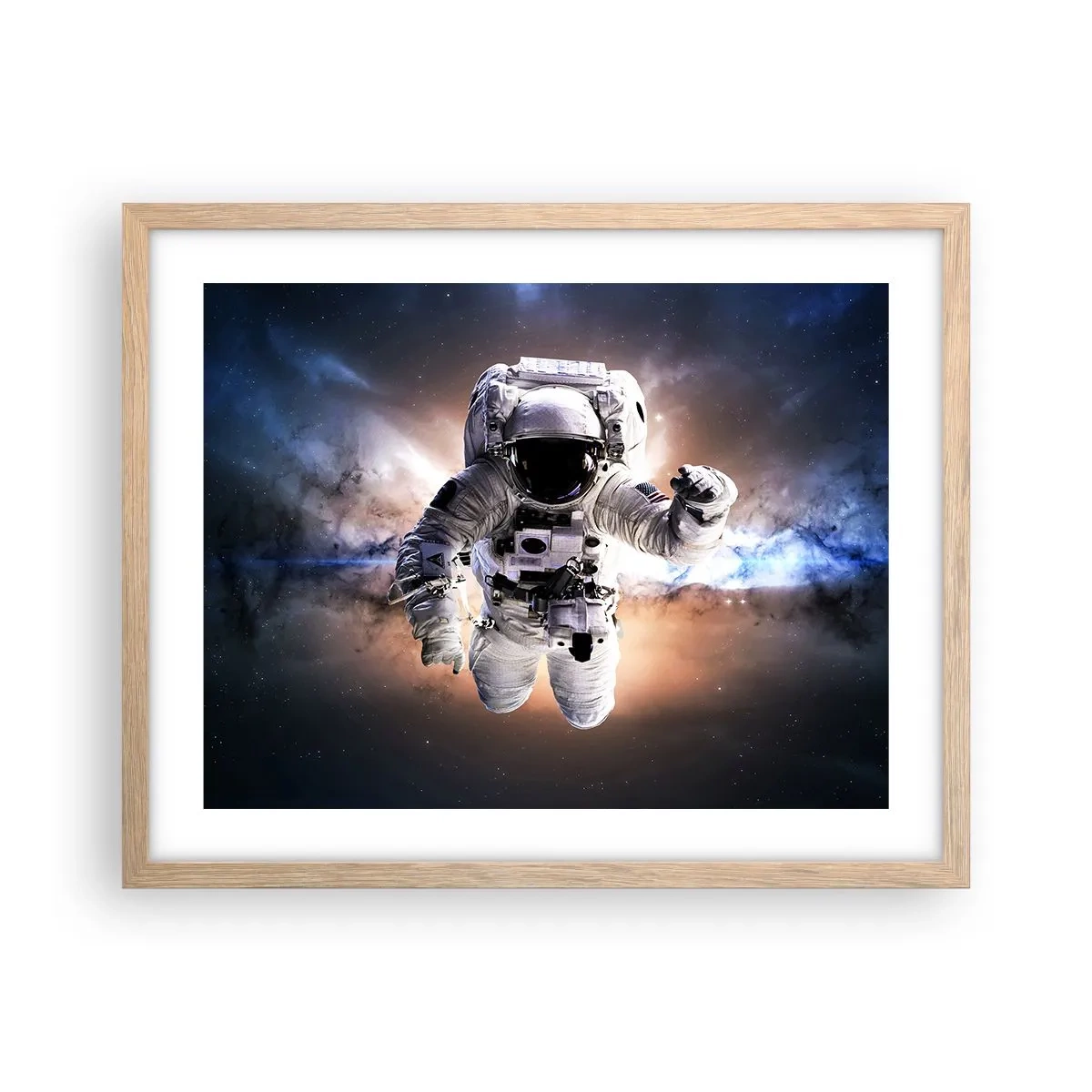 Poster in light oak frame - Greetings from Space - 50x40 cm