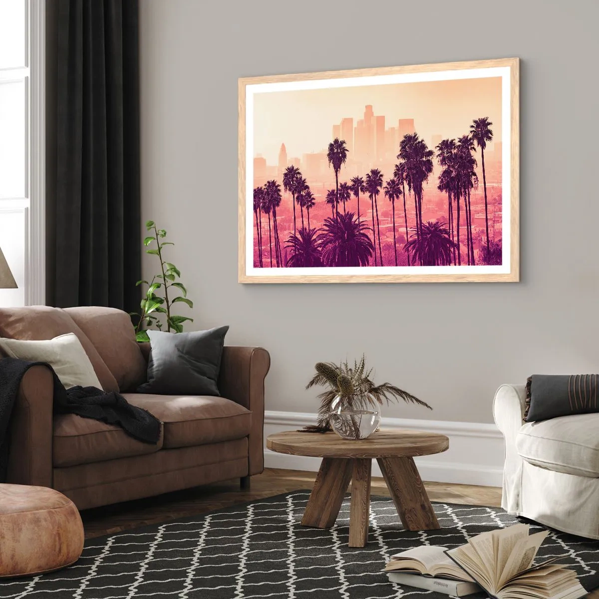 Poster in light oak frame - Californian Landscape - 100x70 cm