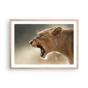 Poster in light oak frame - Try Not to Listen - 70x50 cm
