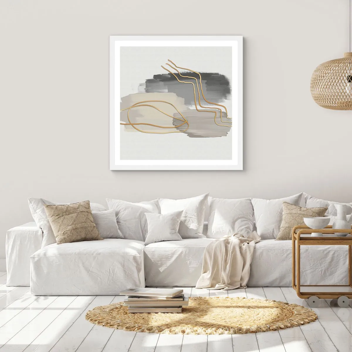 Poster in white frmae - Persistance and Movement - 40x40 cm