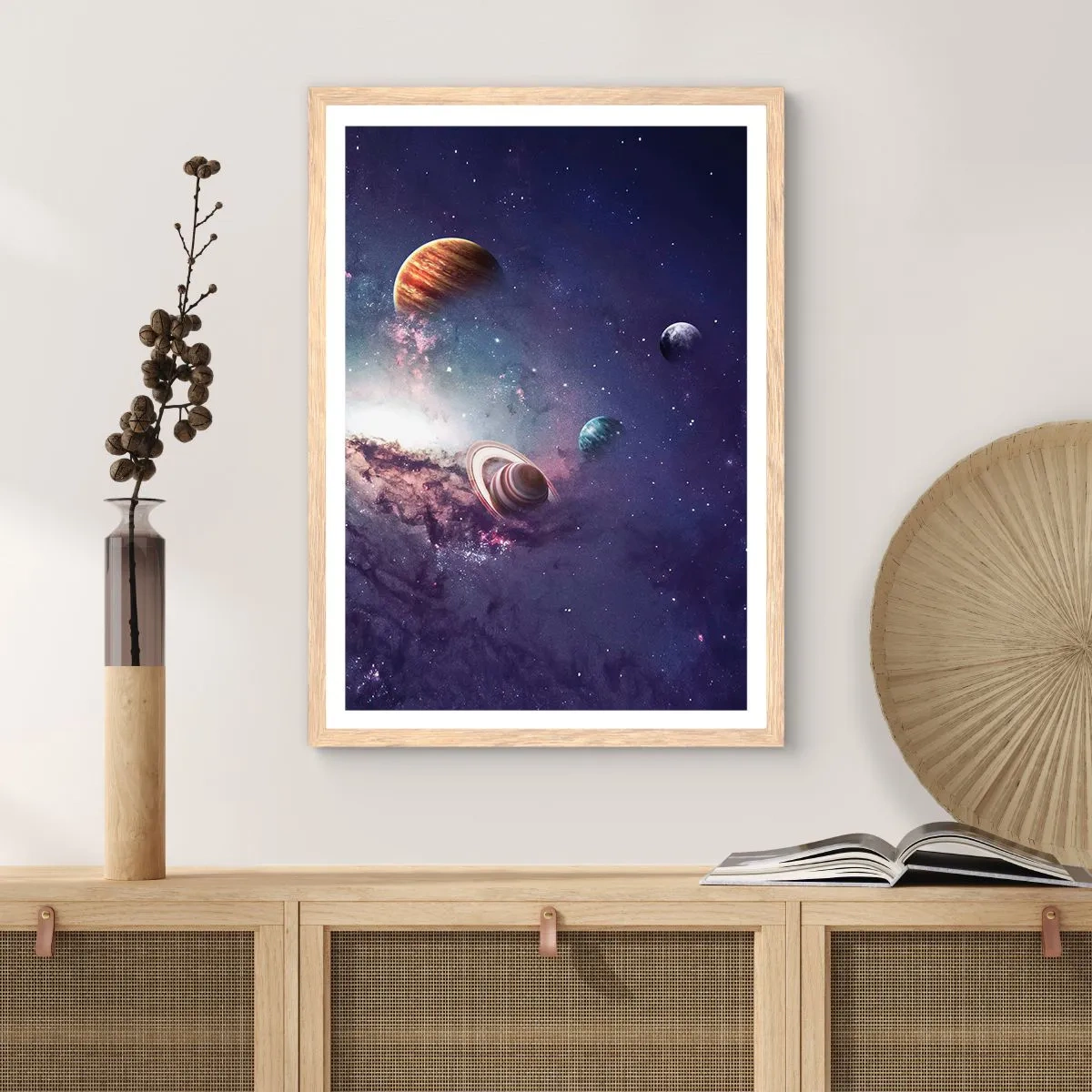 Poster in light oak frame - Solar-Dancing System - 40x50 cm