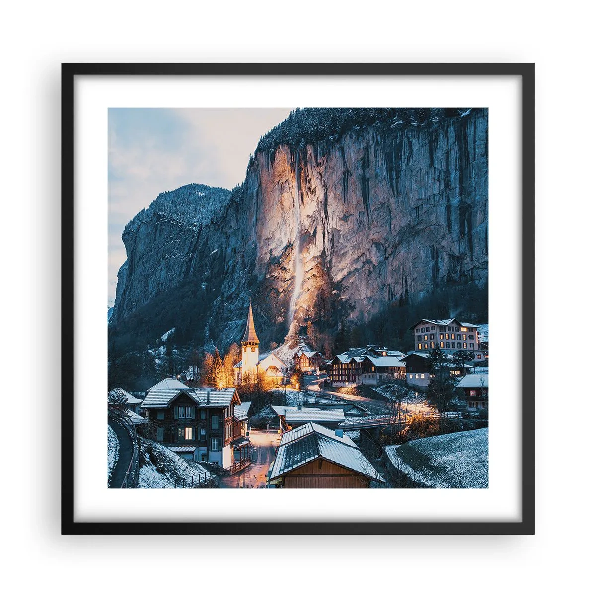 Poster in black frame - Sparkling Winter Spirit - 50x50 cm