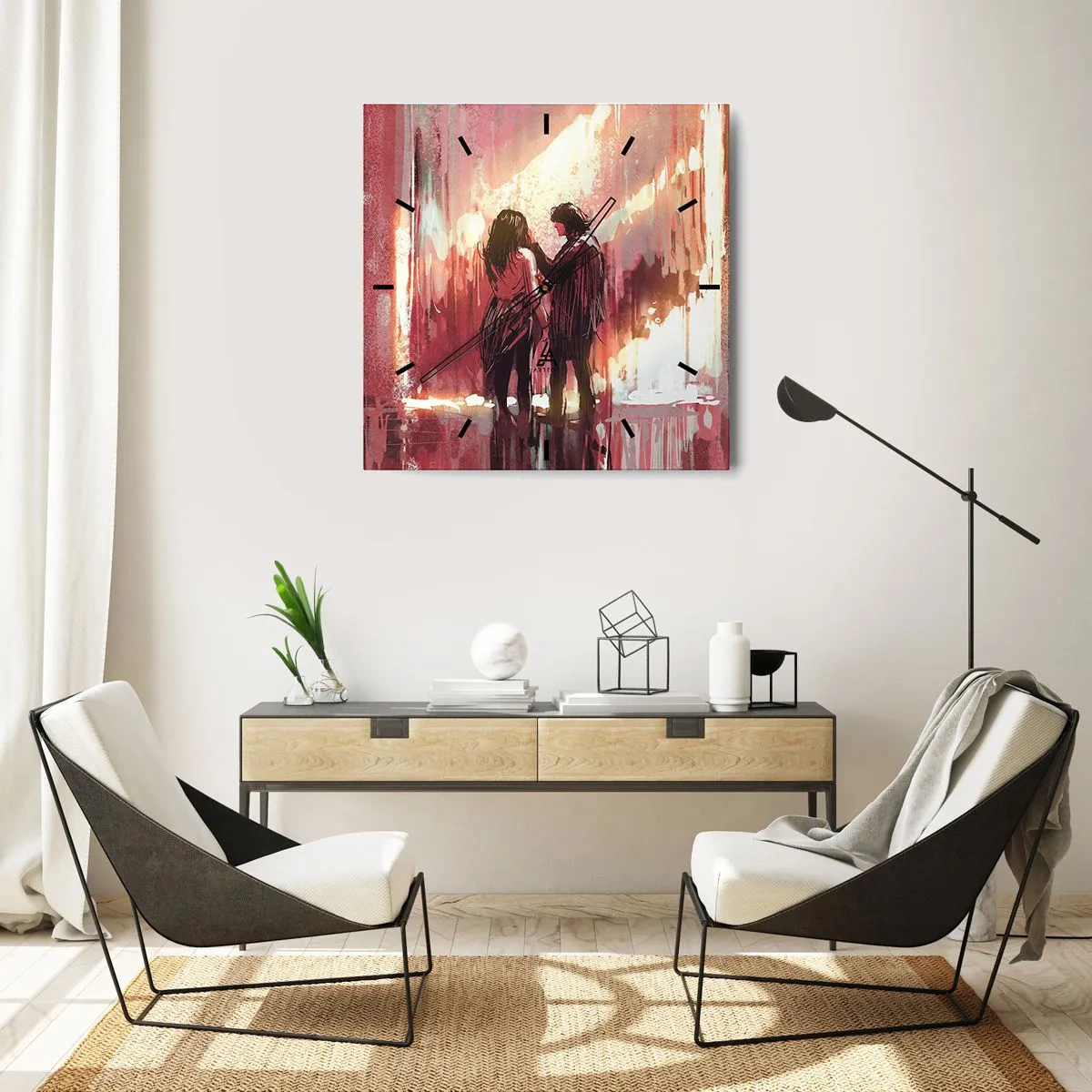 Wall clock - Clock on glass - Eternal Spectacle of Love - 30x30 cm