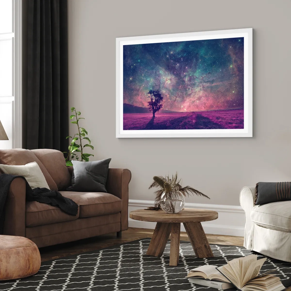 Poster in white frmae - Under Magical Sky - 70x50 cm