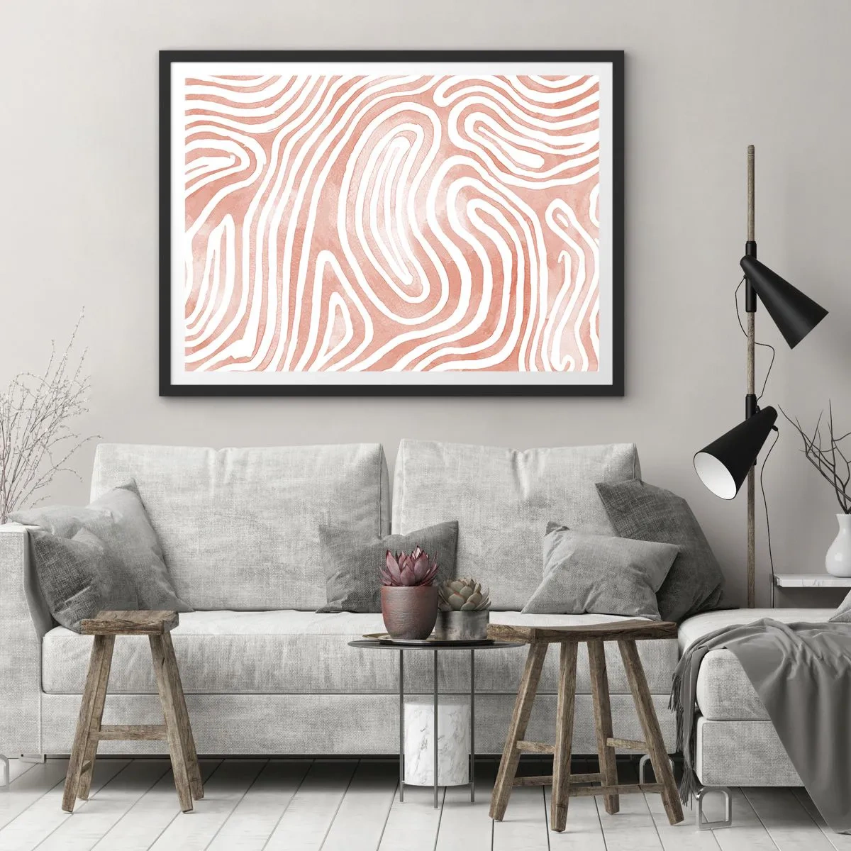 Poster in black frame - In a Coral Maze - 70x50 cm
