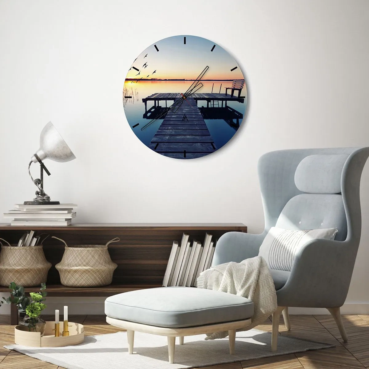 Wall clock - Clock on glass - It Was a Good Day - 30x30 cm